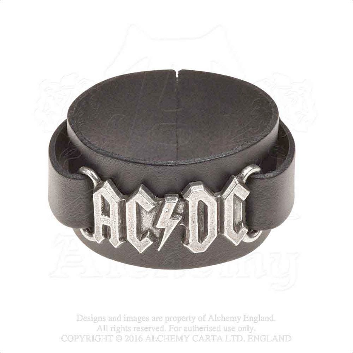 Alchemy AC/DC - Logo Polsband - Zilverkleurig/Zwart