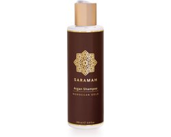 SARAMAH® Argan Shampoo - Op basis van 100% pure biologische Arganolie - Hydraterend, voedend en herstellend - Rijk aan omega 3 en 6, vitamine E en F - Vrij van sulfaat (SLS), siliconen, parabenen, paraffine - 200 ml