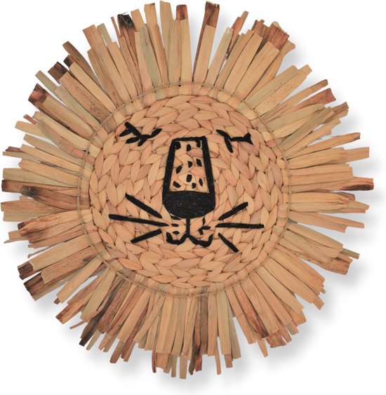 Bali Lifestyle Store - Kinderkamer decoratie - Wanddecoratie - babykameraccessoires - Leeuwenkop - Dierenhoofd - Leeuw