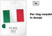 3x Luxe Vlag Italie met ophang ogen - 90cm x 150cm - EK/WK Landen festival thema feest fun verjaardag Italiaans
