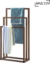 Multis Luxe Handdoekrek Badkamer - Handdoekrek staand - 3 Rails - 45x22x86cm - Roestkleur