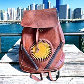 Backpack - Rugzak - rugtas - backpack - Leder/leer - SUN - Ibiza style - Handmade