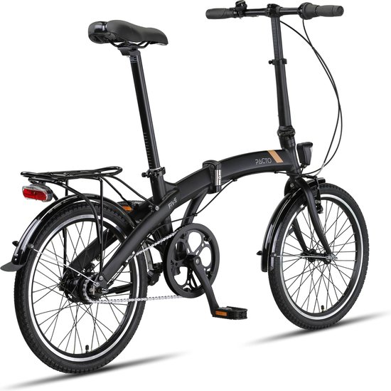 Pacto Five N7 Vouwfiets Zwart Shimano Nexus 7v Terugtraprem Plooifiets 20 inch Aluminium Folding Bike van PACTO — afbeelding 2