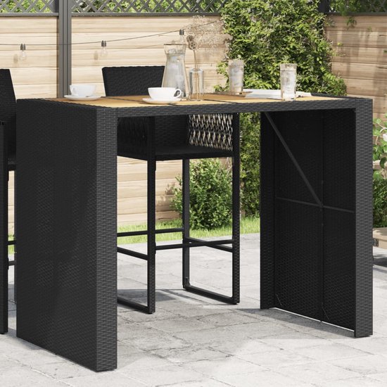 Table de jardin vidaXL Noire 200x80x73 cm en verre trempé