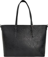 Qischa® - Grote schoudertas - handtas - luxe Skai leder - geschikt voor A4 map/laptop. Extra hoog. Ideaal te gebruiken voor school of werk - zwart