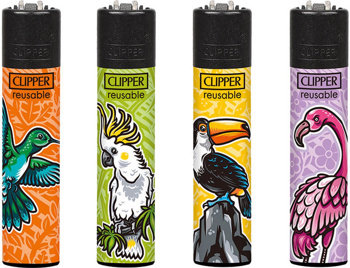 Goedkoopste Clipper Classic Large Aanstekers Birds of Paradise (4 Stuks