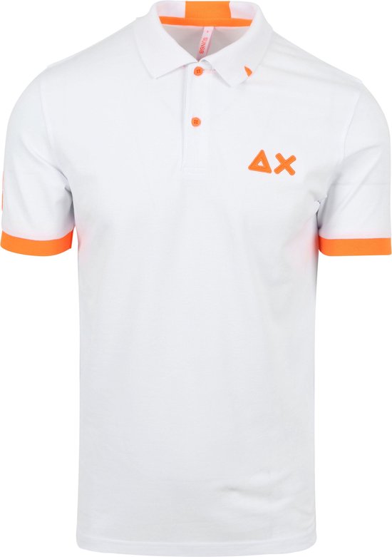 Sun68 - Polo Logo Fluo Wit - Coupe moderne - Polo Homme Taille 3XL