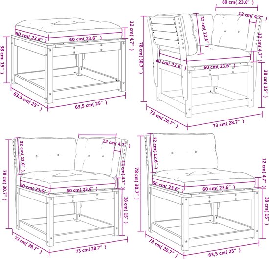 vidaXL-5-delige-Loungeset-met-kussens-massief-grenenhout