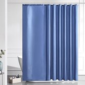 douchegordijn van polyester, waterdicht, schimmelbestendig en wasbaar, voor badkamer, met verzwaarde onderkant, mistblauw, 240 x 180 cm