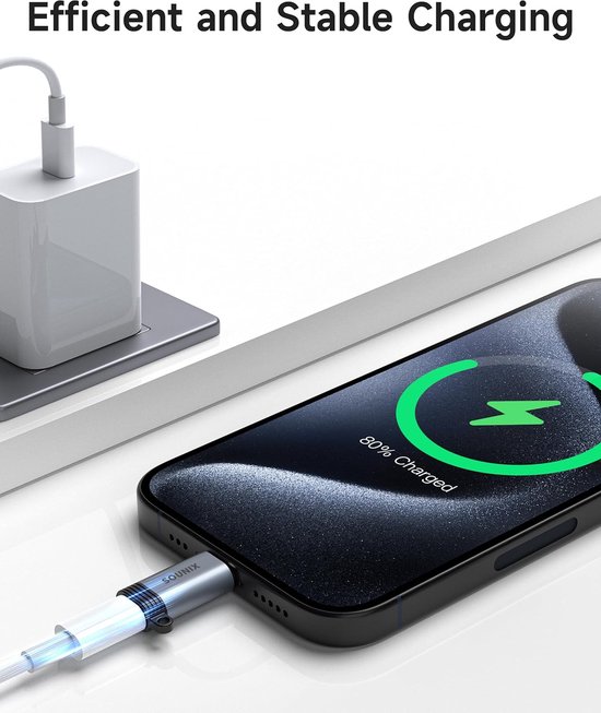 2 Stuks Lightning Naar USB-C Adapter – 36W Snel Opladen, 480 Mbps Gegevensoverdracht, Aluminium, Antislip, Compatibel Met IPhone 16/15, Galaxy S24/S23, Niet Voor Audio/OTG
