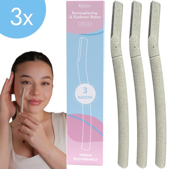 Kitian Dermaplaning Wenkbrauw Scheermesje - Scheermes - Gezicht Scheermesjes Vrouw - Wenkbrauw Mesje - Eyebrow Razor - Scheermesjes Gezicht 3x