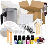 ZoeZo Design - Kaarsen maken starters set - XXL set - Perfect voor beginners - Zelf kaars maken - Hobby en creatief - incl. kubus kaars mal groot en klein - Candle making kit - Lonten - Geurolie - Gietvorm - Paraffine wax - Starterspakket