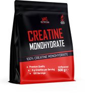 XXL Nutrition - Creatine Monohydraat - Supplement voor Spieropbouw & Prestaties, Vegan Creatine Monohydrate 100% - Poeder - Diverse Smaken - Smaakloos - 500 Gram (100 doseringen)
