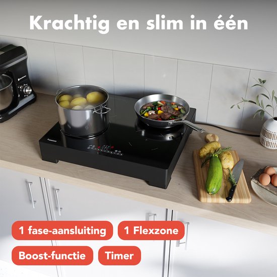 KitchenBrothers Inductie Kookplaat Vrijstaande Inductieplaat 60 cm 4 Zones 1x...