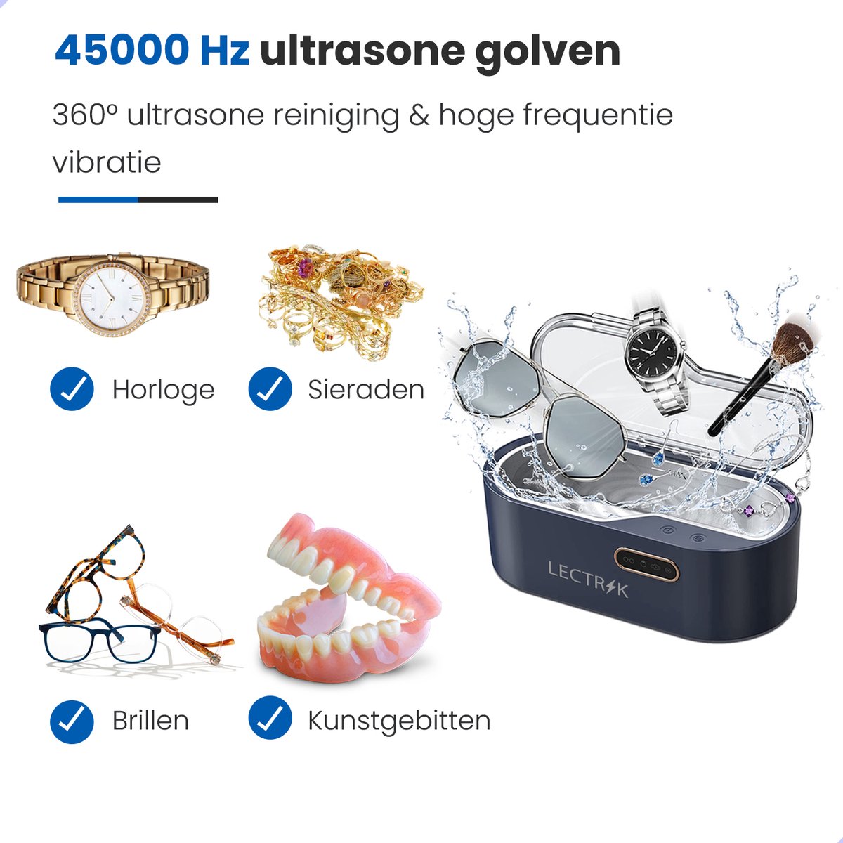Lotvic Nettoyeur à Ultrasons, 600ml Ultrasons Professionnel, Nettoyeur