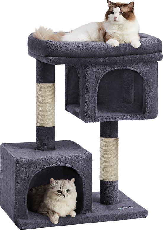 PAWZ Road Leuke kattenkrabpaal voor binnenkatten, krabpaal met paddenstoelenkrabpaal met 100% sisal-bedekte krabpaal en pompons speelgoed