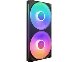NZXT F280 RGB Core - 2x 140mm - 98.61 cfm - 500 - 2000 rpm - 34.5 dBA per fan - Zero RPM Mode - PWM Control - 8 ARGB LEDs per fan - zwart