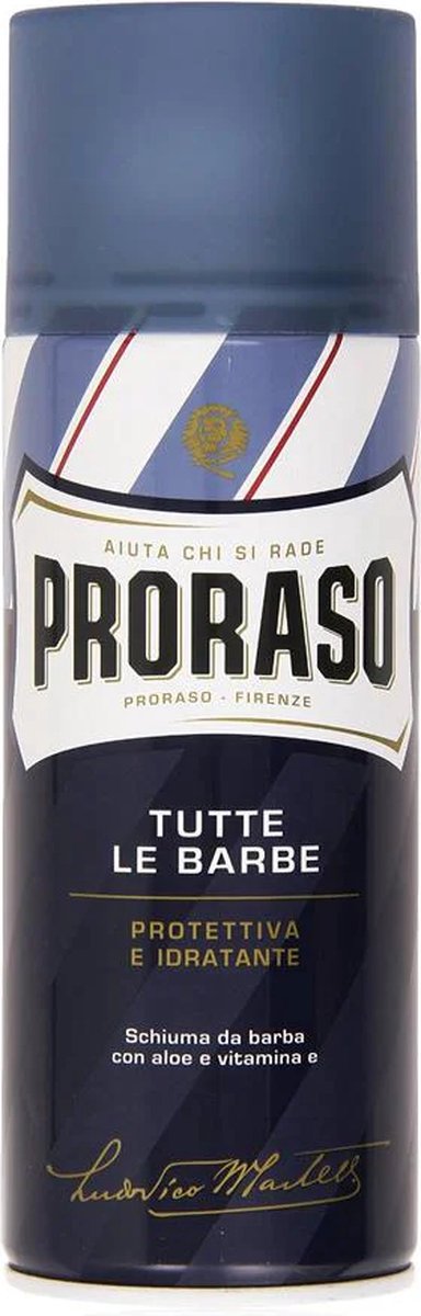 Proraso blauw scheerschuim protective aloe + vit E - 4 x 300ml - Voordeelverpakking