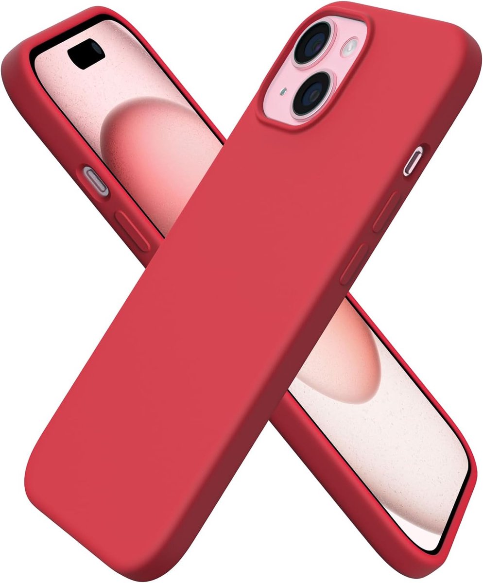 Arara Hoesje Geschikt voor iPhone 15 Plus Hoesje Siliconen - liquid Backcover - Rood