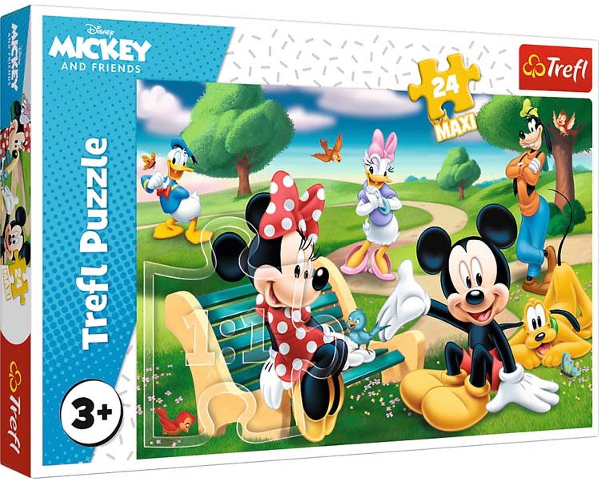 Trefl puzzel - mickey mouse vrienden - disney karton puzzel 24 stukjes. afbeelding
