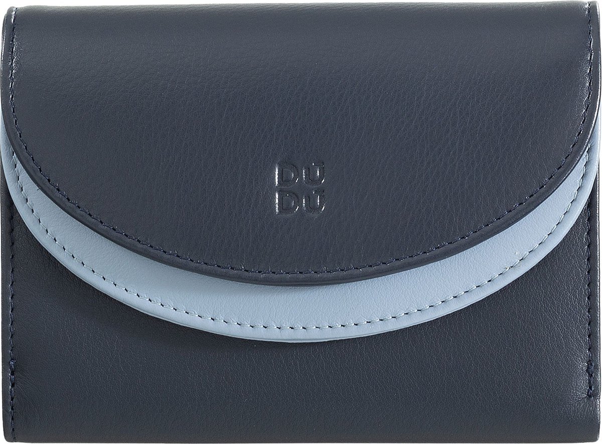 DuDu Portemonnee RFID Leer 13 cm - Dames - Horizontaal - navy
