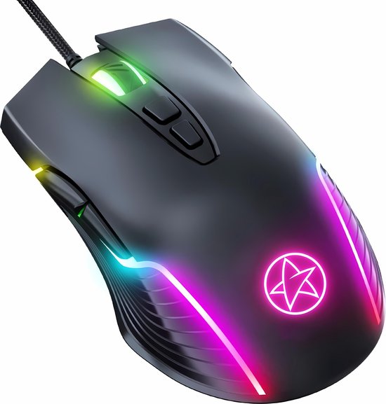 G9 Gaming muis - Game Muis - Computer Muis Bedraad - 6400 DPI - Zwart - RGB kleuren