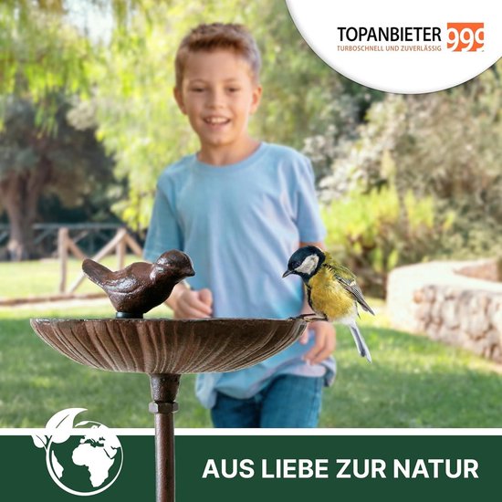 Vogelbad vogeldrinkbak voederbak waterplaats staand, voor in de tuin, voor wilde