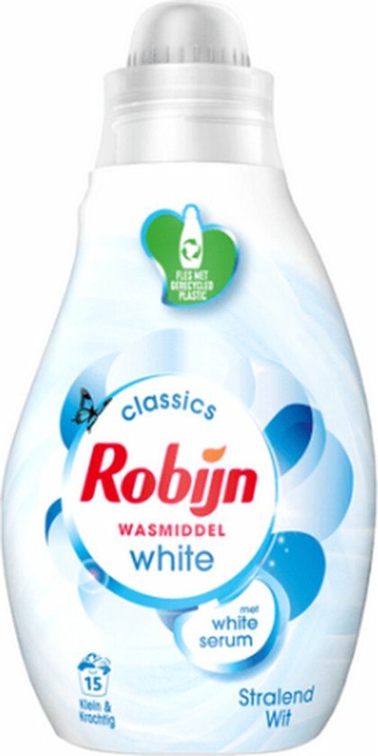 Détergent Robijn blanc 15 lavages - 525ml - avec sérum blanc naturel