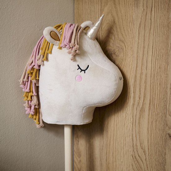 Hobby Horse Lara- Stokpaard uit de Magische wereld van Eenhoorns - Stimuleer Motorische vaardigdheden & Creativiteit (Montessori Speelgoed) - Van Gecertificeerd Hout - Veilige keuze voor jouw Kleintje - H.63 cm
