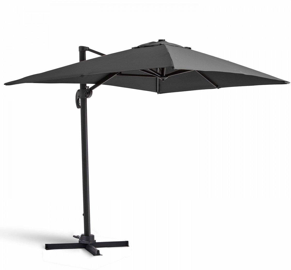 Oviala - Draaibare cantileverparasol van 2x3 meter in antracietgrijs aluminium - Amalya