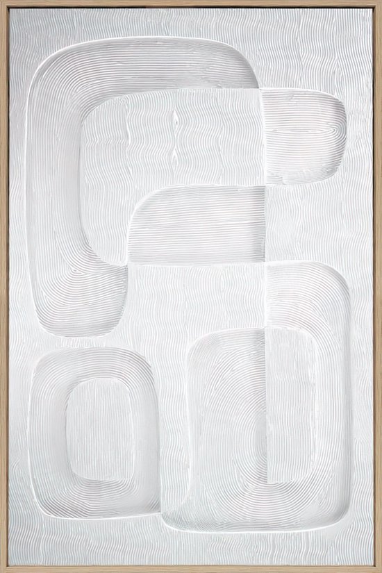 Ter Halle - Schilderij - 3D Art - Witte Figuren - 80x120cm (2)