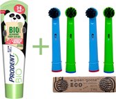 Prodent Bio Tandpasta (3-6 jaar) + Oral B Opzetborstels Kind