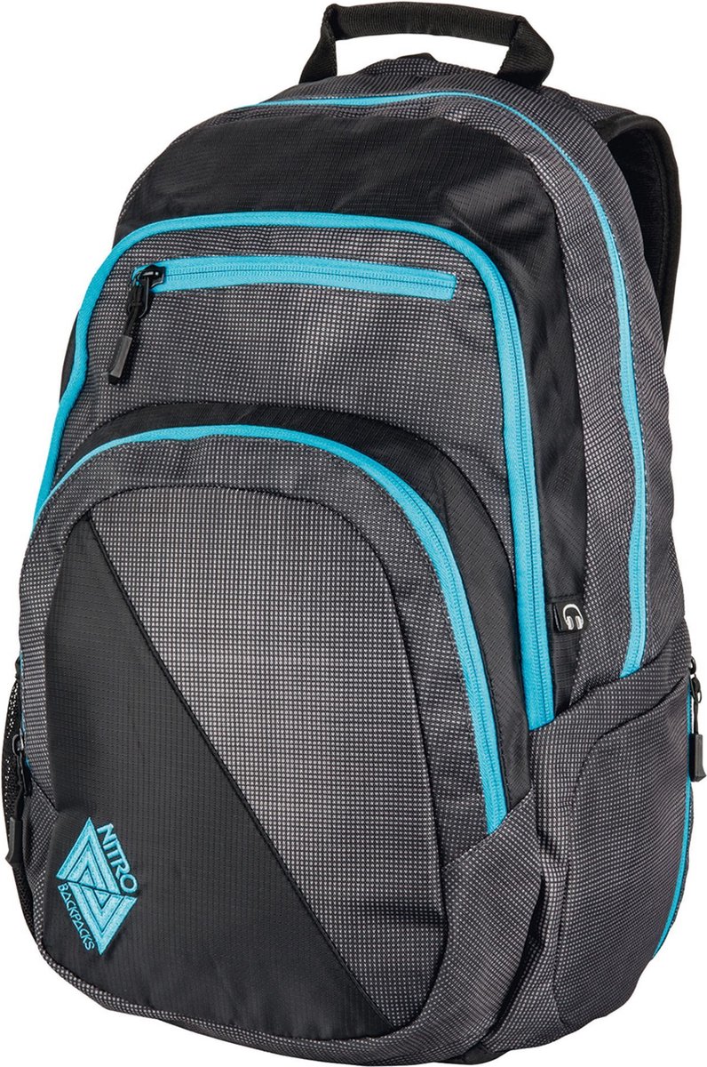 NITRO Laptop rugzak Rugzak met laptopvak Daypacker Collection Stash 29 Backpack Blur - Blue Trims Grijs