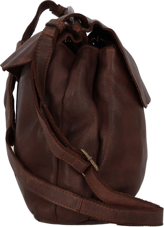 HAROLD'S Leren Schoudertas Submarine Shoulderbag Flap Brown Donkerbruin