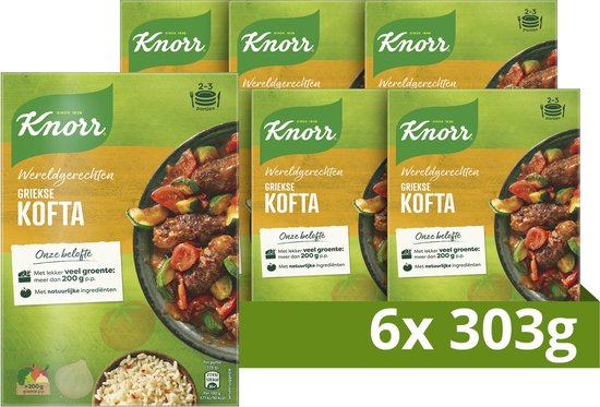 Knorr Wereldgerechten Kofta - Griekse - 6 x 303 g - Voordeelverpakking