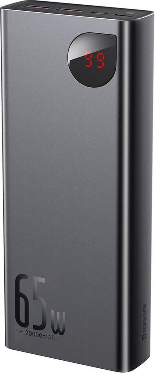 Baseus Adaman 65W PD Powerbank 20.000 mAh Fast Charge Zwart