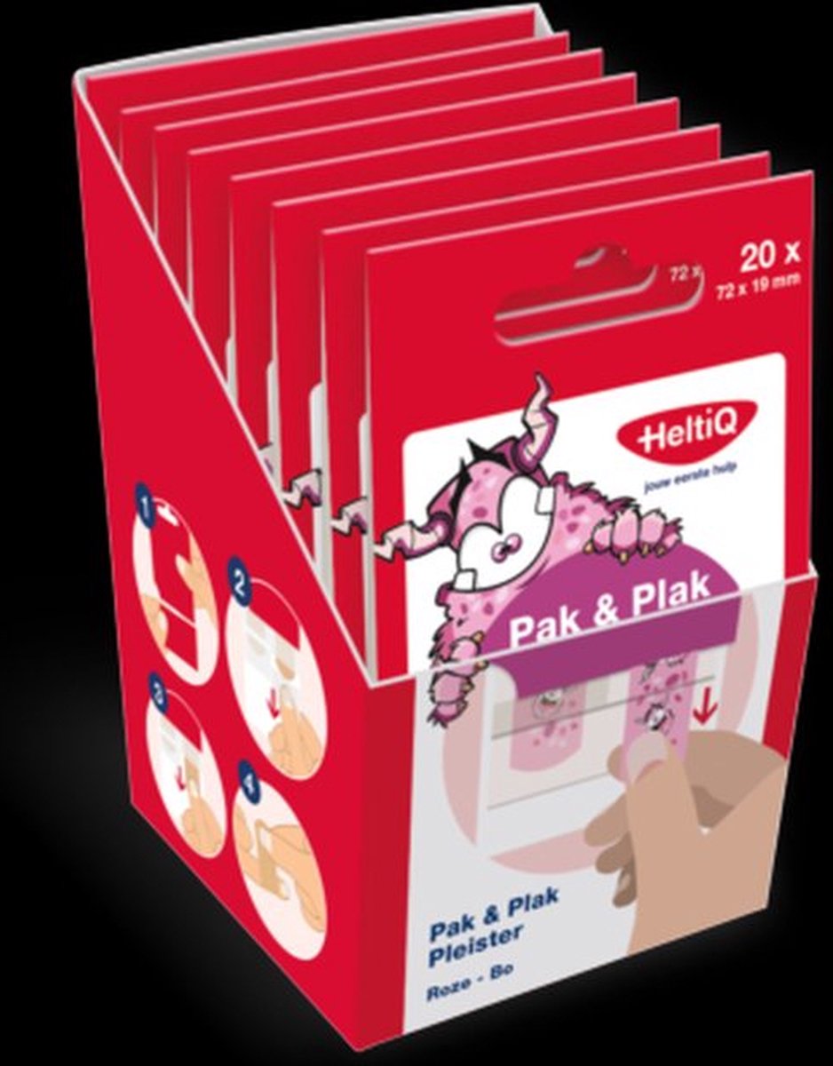 Goedkoopste x8 Pak & Plak Pleister voor kinderen Roze ( 6 x 20 pleisters
