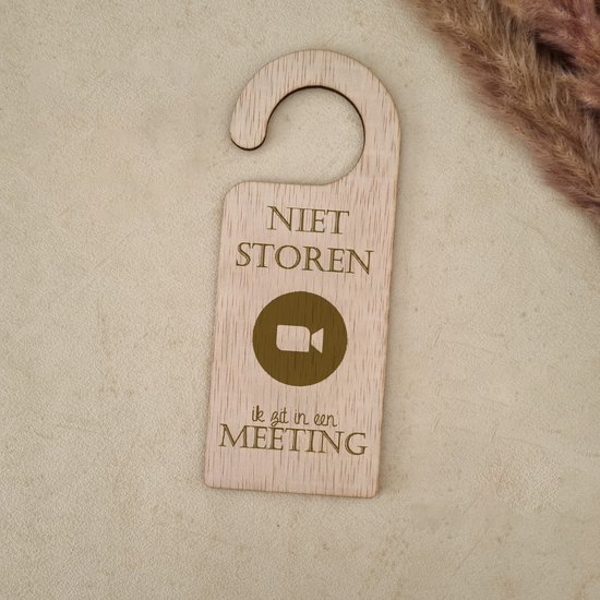 Houten Deurhanger met eigen tekst of afbeelding