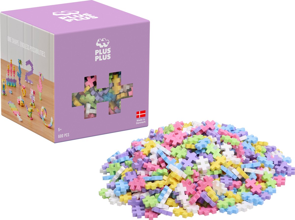 Plus-Plus Basic Pastel Paars 600 delige bouwset - 3312 - Bouwspeelgoed - Constructiespeelgoed - Set met bouwstenen - Vanaf 5 jaar — afbeelding 2