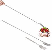 Telescopische Uittrekbare Barbecuevork Bestek Met Lange Vorken Roestvrijstalen Vorken Voor Barbecue Dineren Fruitdessert 221646 Cm