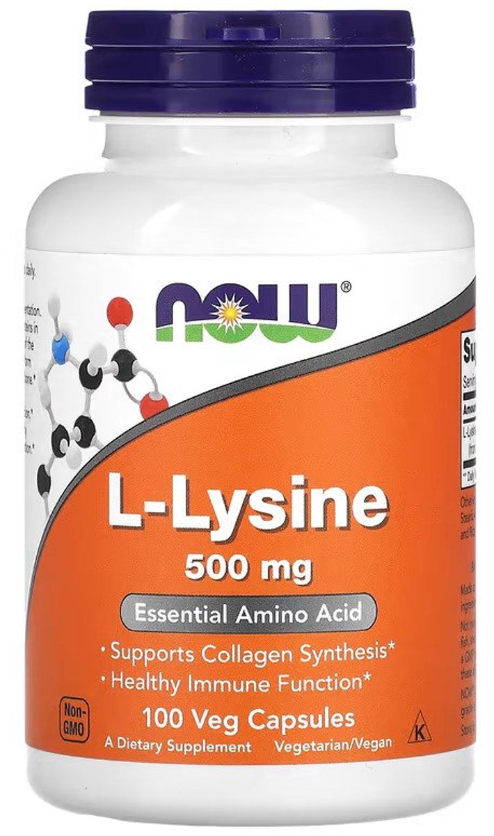 Goedkoopste Now Foods - L-Lysine 500 mg - Aminozuren - 100 Capsules