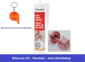 SILICONEKIT - TRANSPARANT - MET AFSLUITDOP - VOOR BADKAMER EN NATTE CEL - 310 ML - SILICONEACETAAT - SANITAIR