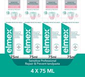 Elmex Sensitive Professional Tandpasta Repair & Prevent - 4 x 75 ml - Voor Gevoelige Tanden - Voordeelverpakking