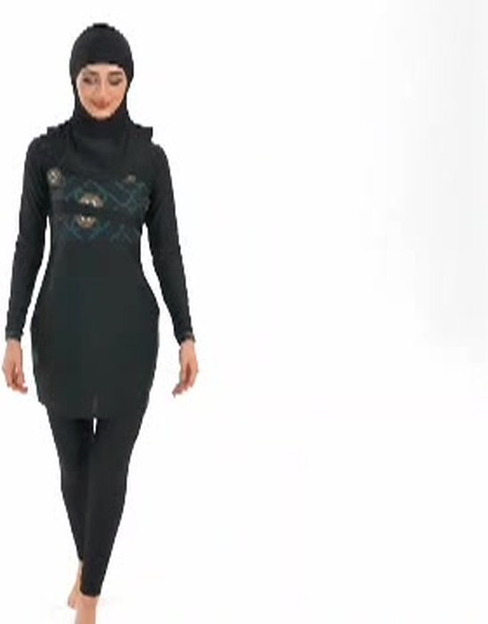 Maillot De Bain Musulman Femme 3 Pièces - Burkini Couvrant Style Royal