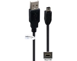 OneOne 1,0m Mini USB kabel. Extra sterke laadkabel. Stevig oplaadkabel snoer past op Canon EOS 4000D, 80D, 5D, 6D, 6D Mark II 2, 6D Mark III 3, M10, IFC-300PCU, IFC-400PCU, XC10, 20D, 20Da, 300D, M3, M10