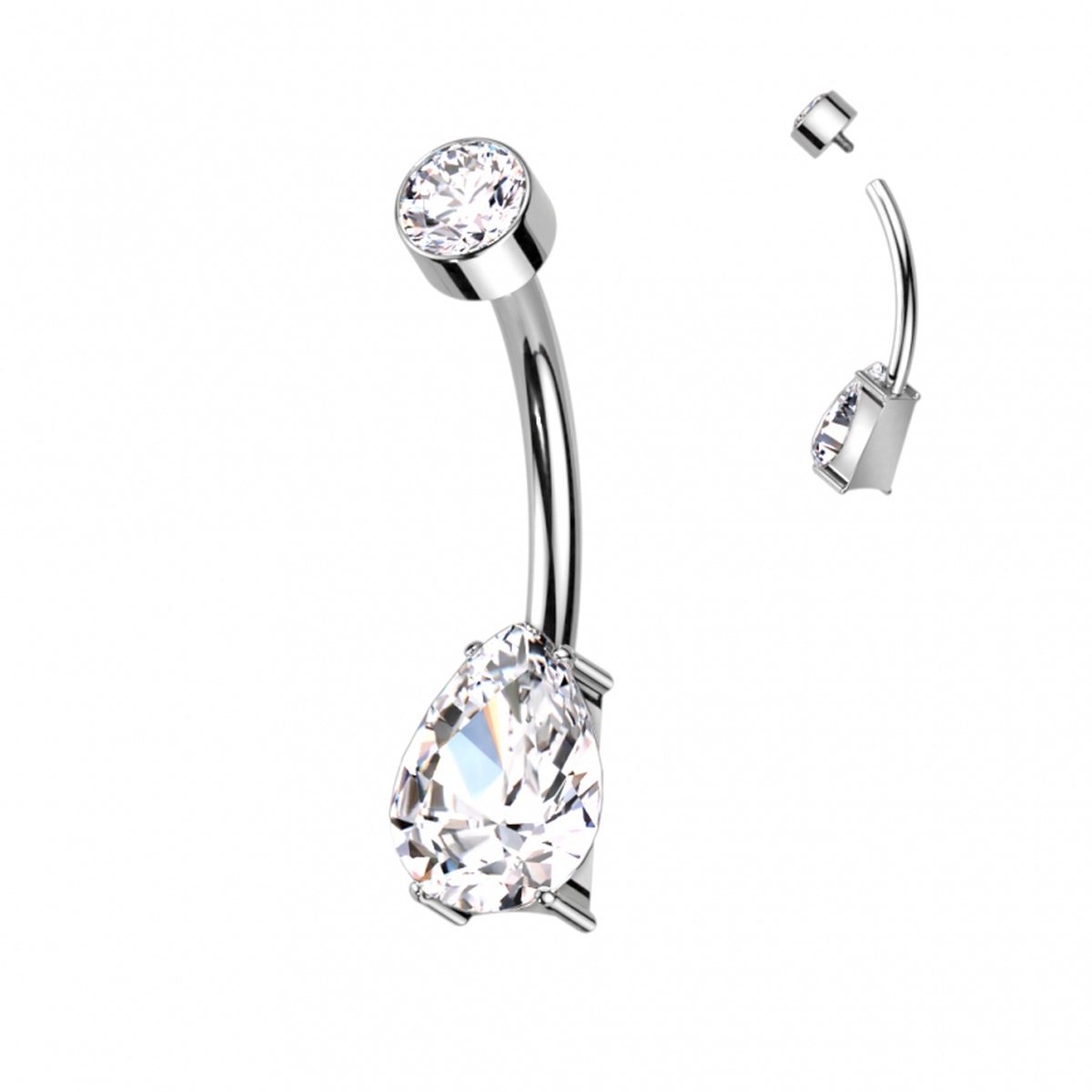 Piercing titanium drop wit - LMPiercings