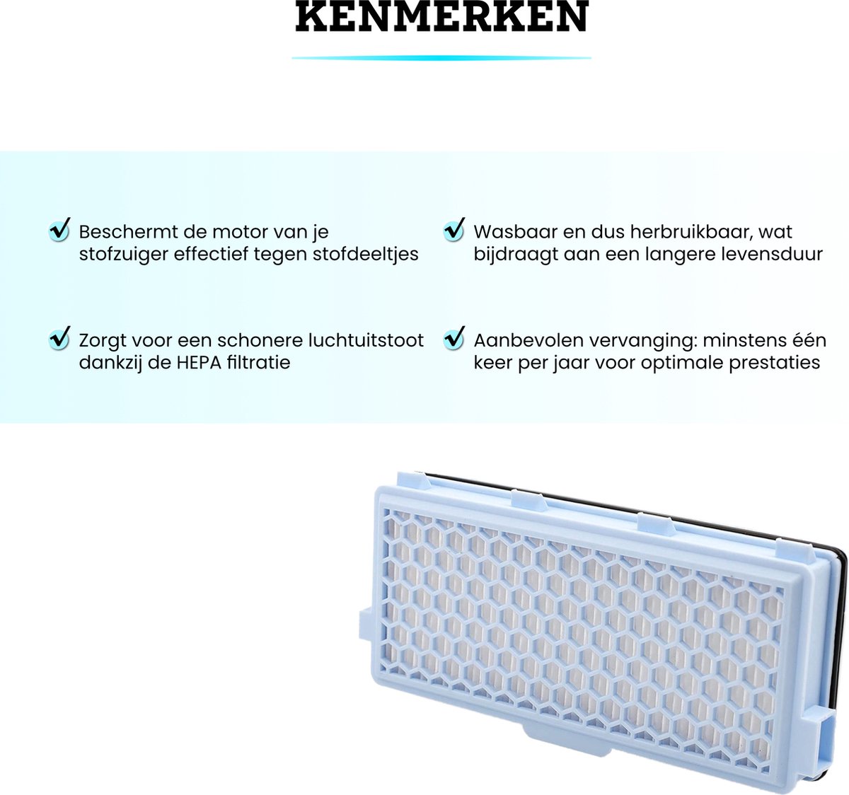 Somstyle Actieve HEPA Filter Set 2 Stuks Geschikt voor Miele Classic Compact C1, Complete C2 & Complete C3 - Vervangbaar - Stofzuiger onderdelen — afbeelding 6