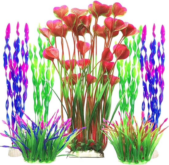 Foto: Plastic planten voor aquaria 7 stuks kunstaquarium planten aquarium waterplanten voor vis tank ornament decoratie