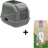 Imac - Easy Cat 2nd Life - Kattenbak Lichtgrijs (50x40x40 CM) + Easypets Houtkorrels (10 LTR) - Combideal