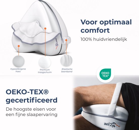 Best Life Kniekussen voor in bed Zijslapers - Beenkussen Orthopedisch